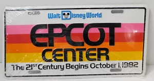 Vintage Disney Epcot Center Eröffnung 1. Oktober 1982 Nummernschild VERSIEGELT - Bild 1 von 4
