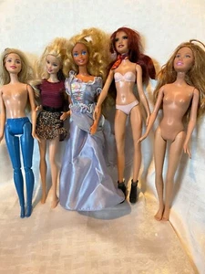 5 12" Barbie Dolls Mattel Blond Red Haired Nude Clothes are Damaged Toy - Picture 1 of 6