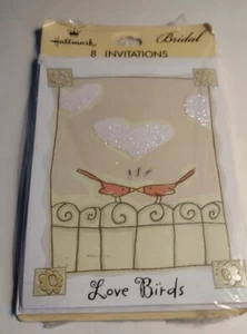 Paquete de 8 invitaciones para novias Hallmark - pájaros del amor - compromiso, ducha, recepción - Imagen 1 de 2