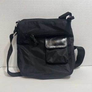 Nine and Co | West Black Nylon Purse Shoulder Bag Cell Pocket 9.5x9.5 - Picture 1 of 5