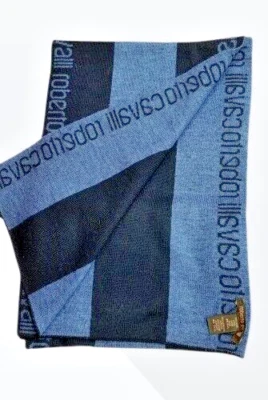 Bufanda de lana Roberto Cavalli color azul  Foto 1 de 4