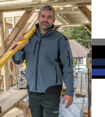 Result Herren Ripstop Softshelljacke Work Arbeit TPU-Membran 8000mm R124X NEU - Bild 1 von 4