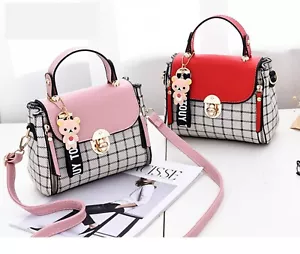 Niedliche Kawaii Harajuku koreanische Lolita karierte Schultertasche Geldbörse Damen Handtasche Tasche - Bild 1 von 14