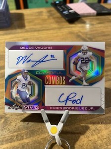 Leaf Vivid 2023 Colorful Combos Deuce Vaughn Chris Rodriguez Jr 3/6