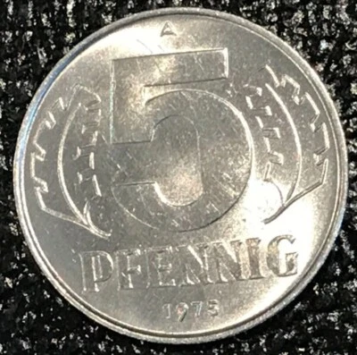 HIGH GRADE BU 1975 A EAST GERMANY 5 PFENNIG-AGT061 - Image 1 of 2