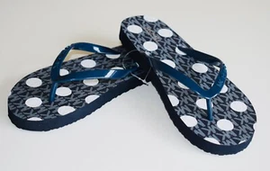 Michael Kors Schuhe Sandalen Badeschuhe Größe 38; 39 Zehentrenner Navy - Picture 1 of 6