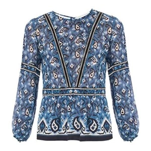 Blusa Veronica Barba Blu Manica Lunga Girocollo Peplo Modello Pizzo 10 - Foto 1 di 7