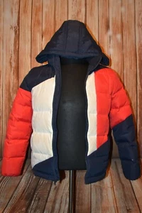 Tommy Hilfiger Boys Down & Feather Snap on Hoodie Full Zip Jacket Sz L (12-14) - Picture 1 of 12