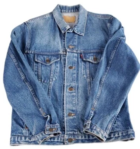 Levi Jacket 70586 Uomo Denim Blu Medio Vintage Made in Great Britian - Foto 1 di 10
