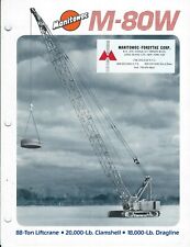 Equipment Brochure - Manitowoc - M-80W - Crane Clamshell Dragline - 1989 (E6374)