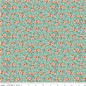 GENTLER TIMES CHERISH IN SEAGLASS BY LORI HOLT RILEY BLAKE 1930s REPRO FABRIC - Picture 1 of 1