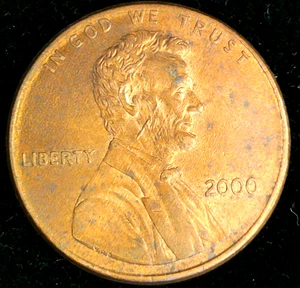 2000p Lincoln cent w/ "spear thru the cheek" - Picture 1 of 6