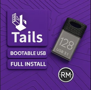 Tails Tor OS 6.15 | Installation complète + persistance | USB 128 Go | Navigation anonyme - Photo 1/15
