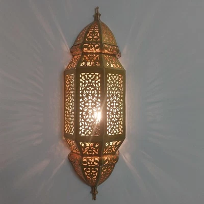 Decoración de pared hecha a mano - Lámpara de pared de latón marroquí Foto 1 de 4