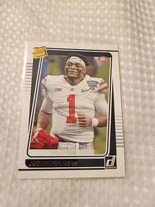 Justin Fields 2021 Donruss Rated Rookies Portrait Var. #253 Rookie Card RC Jets - Picture 1 of 2