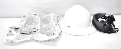 Sombrero duro blanco MSA V-Gard Gas Trac GladeGuard bajo ala construcción 475369 Foto 1 de 4