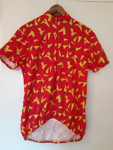 Vintage Urbanek Mens Cycling Jersey Large, Red w/Yellow Peppers - Picture 1 of 3