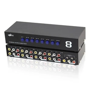 8-Way AV Switch RCA Switcher 8 in 1 Out Composite Video L/R Audio Selector Bo... - Picture 1 of 7