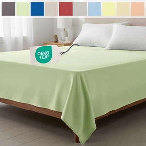 Linon Deluxe Bettlaken ohne Gummizug 100% Baumwolle Sommerdecke Betttuch - Bild 1 von 14