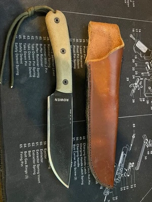 Cuchillo de supervivencia de hoja fija ESEE-6HM, acero al carbono 1095, mango redondo modificado, Foto 1 de 2