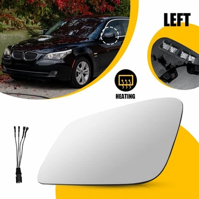 Espejo de cristal térmico para BMW 550i 525i 528i 535i 650i 2003-2010 lado izquierdo del conductor Foto 1 de 4