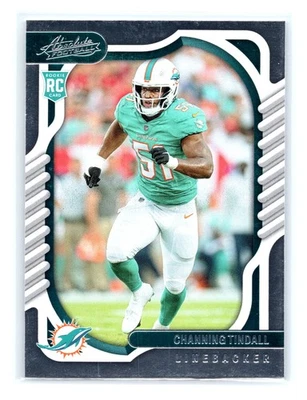 2022 Panini Absolute Football #152 Channing Tindall Rookie RC Miami Dolphins - Image 1 of 2