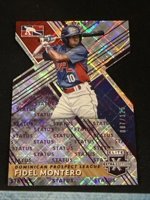 2019 Panini Elite Extra Edition Status Purple Die-Cut /125 Fidel Montero #188 - Image 1 of 4