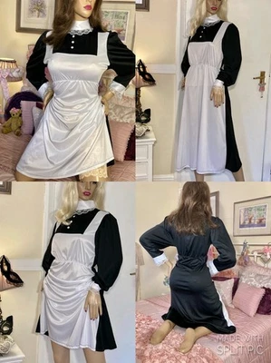 Vtg Sexy Cosplay Victorian Maid Nanny Wet Nurse Sub Dom Governess Nylon Dress - Image 1 of 4