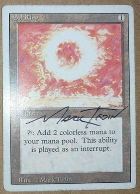 MTG Sol Ring Signed by Mark Tedin Japanese autographed collectible used conditio - Image 1 of 2