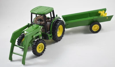 Tractor ERTL John Deere 6210 con remolque *Falta canastilla 1/32 diecast Foto 1 de 4