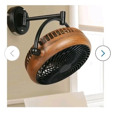 8 inch Industrial Walnut Indoor Wall Mount Fan with Plug Parrot Uncle NIB F6103 - Image 1 of 4