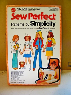 1978 Sew Perfect Patterns by Simplicity Fantasy Time - Nurse, Stewardess, Doctor - Image 1 of 2