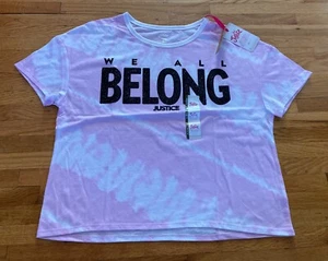 NEW girl JUSTICE  16 / 18 top t-shirt pink - Picture 1 of 4