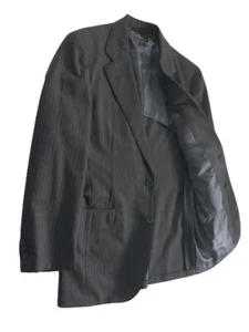 Brooks Brothers 346 Wool Blazer Coat Regular 45 Two Buttons Striped Gray - Picture 1 of 21