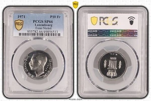LUXEMBOURG Cu-Ni 10 FRANCS UNC COIN 1971 YEAR PCGS SP66 ESSAI PATTERN TOP POP 🥇 - Picture 1 of 2