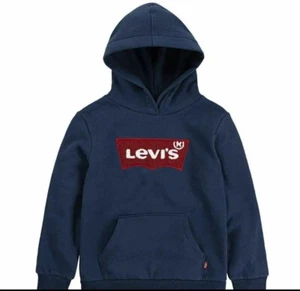 New Levi's Boy's Fleece Lined Pullover Hoodie Large Navy - Picture 1 of 5