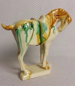 Beautiful Vintage Chinese Tang Dynasty Majolica Sancai Drip Glaze War Horse 1950 - Picture 1 of 5