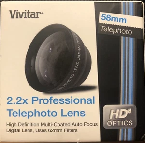 2.2X TELEPHOTO LENS 52mm AptTo Camera NIKON SAMSUNG 1S PENTAX PANASONIC G1 2.5X - Picture 1 of 2