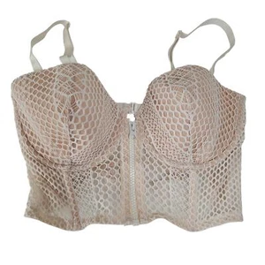 NEW Victoria's Secret Very Sexy Lined Demi Mesh Longline Bra 36DD White NWT Flaw - Picture 1 of 9