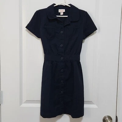Cat & Jack Girls 8 School Uniform Dress Navy Blue Button Up Short Sleeve - Image 1 of 4