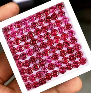 Lote de 50 piezas de rubí natural CERTIFICADO rojo redondo 6 mm tamaño AA+ piedras preciosas calidad - Imagen 1 de 5