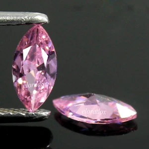 Par de piedras preciosas corte marquesa 4x2 mm zafiro rosa natural Montana certificado EL05 - Imagen 1 de 5