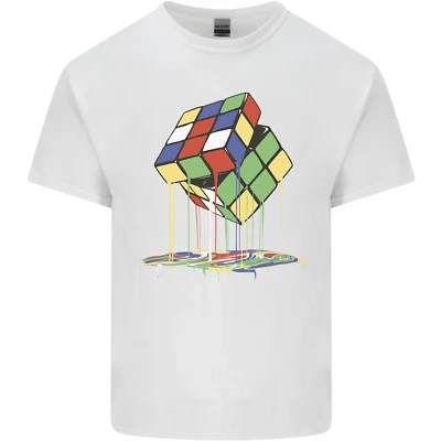 Dripping Rubix Cube Funny Puzzle Kids T-Shirt Boys Girls - Image 1 of 4