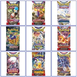 DE Verschiedene Pokemon Booster Packs NEU - Karmesin & Purpur - Schwert & Schild - Bild 1 von 17