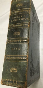 Civil War Fashion GODEY'S LADY'S BOOK 1200 pages of articles fashion music 1863 - Picture 1 of 10