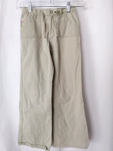 Old Navy Girls Khaki Pants 5 Pockets Zip Button Drawstring Waist Flare 8 #15815 - Picture 1 of 3