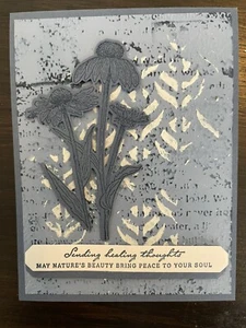 Handmade Card, Get Well, Flowers, Texture - Picture 1 of 2