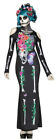 Fun World Damska piękna kość Seksowna kwiatowa szkieletowa sukienka kostiumowa S/M 2-8