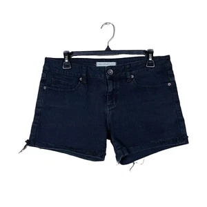 Bullhead Jean Shorts Size 7 Black Denim Raw Hem Cuffed 5 Pocket Stretch Boho - Picture 1 of 6
