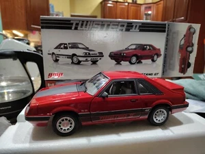 GMP TWISTER II 1985 FORD MUSTANG GT 1:18 Scale Diecast Model Red Hood Paint Rash - Picture 1 of 24